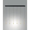 LED Pendelleuchte SUSA, 6-flammig, 6x5W, 3000K, 2790lm, IP20, dimmbar, schwarz / messing satiniert
