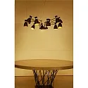 pendant luminaire RETRO 12 flames E14 IP20, copper, black matt 