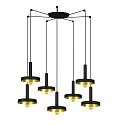 Pendelleuchte WHIZZ 7xE27, IP20, schwarz, gold