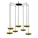 Pendelleuchte WHIZZ 7xE27, IP20, gold, schwarz