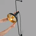 Faro Wandleuchte WHIZZ IP27, IP20, schwarz, gold