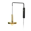 Wandleuchte WHIZZ E27, IP20, ziehbar, gold, schwarz