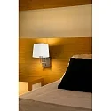 Faro wall luminaire FRAME E27 IP20, nickel matt, white 