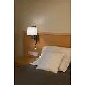 Faro Wandleuchte FRAME E27, IP20, mit LED-Lesegerät, antik gold, weiß