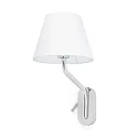 Wandleuchte ETERNA E27, IP20, Leser recht, chrom, weiß