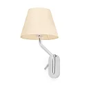 Wandleuchte ETERNA E27, IP20, Leser recht, chrom, beige