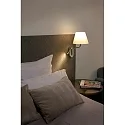 Faro Wandleuchte ETERNA E27, IP20, Leser recht, chrom, beige