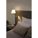 Faro Wandleuchte ETERNA E27, IP20, Leser links, chrom, beige