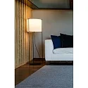 floor lamp DRUM E27 IP20, beige, black matt 