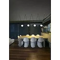 Faro pendant luminaire MINE GLASS SPACE 2 flames E27 IP20, white matt 