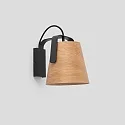 Faro Wandleuchte STOOD E27, IP20, schwarz, holz