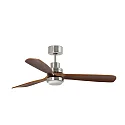 LED Ventilator LANTAU XL, 15W, 3000K, 900lm, IP20, nickel matt/nussbaum