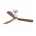 Faro Ceiling fan LANTAU L with remote control IP20, nickel matt, walnut