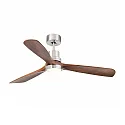 Faro Ceiling fan LANTAU L with remote control IP20, nickel matt, walnut