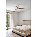 Faro Ceiling fan LANTAU L with remote control IP20, nickel matt, walnut