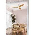 Faro Ceiling fan ALO CCT with remote control IP20, white matt, pine