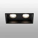 Faro Deckeneinbauleuchte HYDE SQ 2xGU10, IP44, quadratisch, schwarz matt