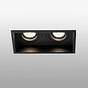 ceiling recessed luminaire HYDE SQ 2 flames GU10 IP20, black matt 