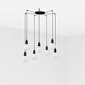 pendant luminaire ART 7 flames E27 IP20, black 