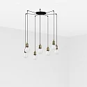 pendant luminaire ART 7 flames E27 IP20, antique gold 