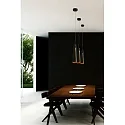 Faro LED Pendelleuchte PLUMA, Pyramiden-Stumpf mit Seitenschlitz , 6W 3000K 161lm, schaltbar, mattschwarz / Gold matt