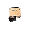 Wandleuchte MAMBO E27, IP20, schwarz, rattan