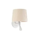 Wandleuchte SAMBA E27, IP20, mit Leser, Klebeband, weiß matt, beige