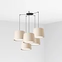 Pendelleuchte CONGA 5-flammig, 5xE27, IP20, schwarz, beige