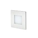 Faro Outdoor LED Wand-Einbauleuchte FROL, IP65, eckig, 8.5 x 8.5cm, 1W 3000K 90lm 70°, Nickel satiniert / Diffusor opal
