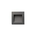 Outdoor LED Wand-Einbauleuchte SEDNA SQ 90, IP65 IK06, 9 x 9cm, 100-240VAC, 1W 3000K 38lm 70°, dunkelgrau / opal