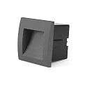 Faro Outdoor LED Wand-Einbauleuchte SEDNA SQ 90, IP65 IK06, 9 x 9cm, 100-240VAC, 1W 3000K 38lm 70°, dunkelgrau / opal