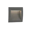 Faro Outdoor LED Wand-Einbauleuchte SEDNA SQ 90, IP65 IK06, 9 x 9cm, 100-240VAC, 1W 3000K 38lm 70°, dunkelgrau / opal