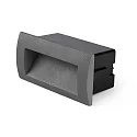 Faro Outdoor LED Wand-Einbauleuchte SEDNA RCT, IP65 IK06, 14 x 7cm, 100+240V AC, 3W 3000K 90lm 70°, dunkelgrau / opal