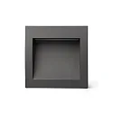 Outdoor LED Wand-Einbauleuchte SEDNA SQ 140, IP65 IK06, 14 x 14cm, 230V AC, 3W 3000K 90lm 70°, dunkelgrau / opal