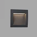 Faro Outdoor LED Wand-Einbauleuchte SEDNA SQ 140, IP65 IK06, 14 x 14cm, 230V AC, 3W 3000K 90lm 70°, dunkelgrau / opal