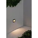 Faro Outdoor LED Wand-Einbauleuchte SEDNA SQ 140, IP65 IK06, 14 x 14cm, 230V AC, 3W 3000K 90lm 70°, dunkelgrau / opal