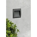 Faro Outdoor LED Wand-Einbauleuchte SEDNA SQ 140, IP65 IK06, 14 x 14cm, 230V AC, 3W 3000K 90lm 70°, dunkelgrau / opal