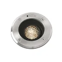 LED Boden-Einbauleuchte GEISER 130, IP67 IK08, Ø 13cm, dreh- / neigbar, befahrbar bis 2t, Edelstahl, 6.5W 3000K 10°