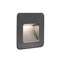 Outdoor LED Wand-Einbauleuchte NASE SQ, IP44, 9.4 x 9.4cm, 220-240V AC, 3W 3000K 109lm 120°, schaltbar, dunkelgrau
