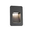 Outdoor LED Wand-Einbauleuchte NASE RCT, IP44, 9 x 13.5cm, 220-240V AC, 3W 3000K 84lm 120°, schaltbar, dunkelgrau