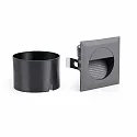 Faro Outdoor LED Wand-Einbauleuchte MINI CARTER, IP44 IK08, eckig, 8 x 8cm, 220-240V AC, 1W 4000K 18lm 45°, schaltbar, dunkelgrau