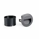 Faro Outdoor LED Wand-Einbauleuchte MINI RACING, IP44 IK08, rund, Ø 8cm, 220-240V AC, 1W 4000K 18lm 45°, schaltbar, dunkelgrau