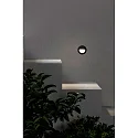 Faro Outdoor LED Wand-Einbauleuchte MINI RACING, IP44 IK08, rund, Ø 8cm, 220-240V AC, 1W 4000K 18lm 45°, schaltbar, dunkelgrau