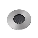 Faro Outdoor LED Bodeneinbau-Spot GRUND, IP67 IK08, Ø 8cm, 350mA (exkl. BG), CRi>90, befahrbar bis 1t, 7W 3000K 36°, satiniert
