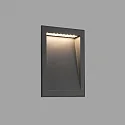 Outdoor LED Wand-Einbauleuchte SOUN 193, IP65, 23.8 x 19.3cm, 100-240V AC, 8W 3000K 630lm 120°, Aluminium / Glas