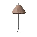 Spießleuchte SAIGON OUT T70 E27, IP44, Höhe 100 cm, Schirm Textil, dunkelgrau, braun