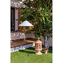 Faro Outdoor Pendelleuchte SAIGON OUT R55, E27, IP44, tragbar, Lochkappenschirm grau, weiß matt