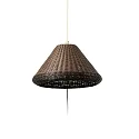 Outdoor Pendelleuchte SAIGON OUT W70, E27, IP44, tragbar, Lochkappenschirm grau, braun