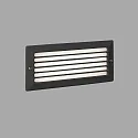 Outdoor LED Wand-Einbauleuchte STRIPE-1, IP54 IK07, mit Diffusor + Raster, 100-240V AC, 5W 3000K 70lm, dunkelgrau