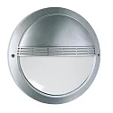 LED Außenwandleuchte Ø27cm, IP65, 10W, 4000K, 1100lm, mit Gitter, rund, Abdeckung opal, silber